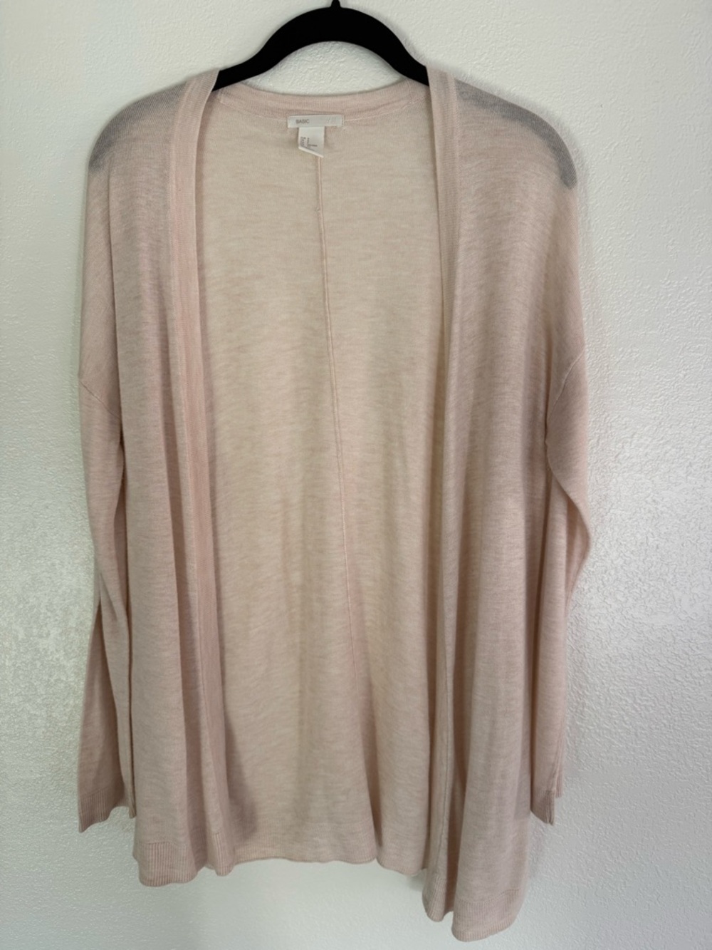 H&M Open-Front Cardigan in Light Beige/Tan